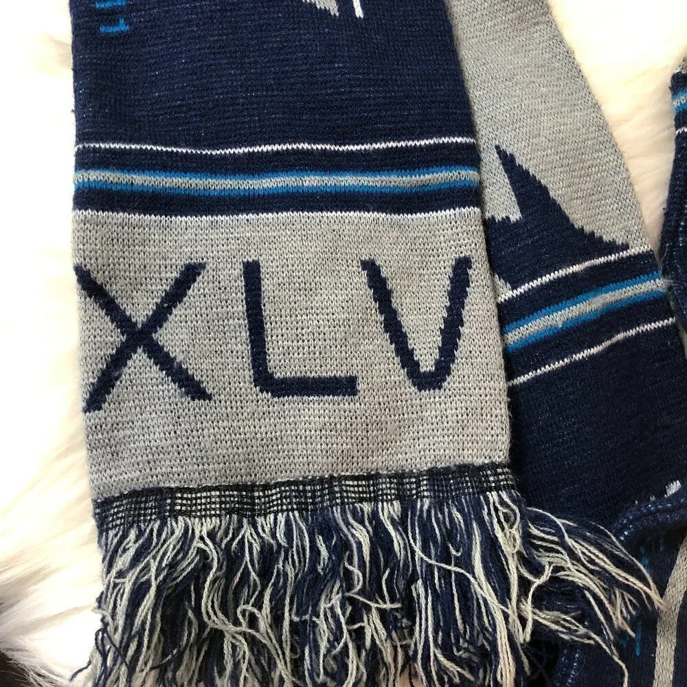 NFL Forever Collectibles Superbowl XLV 45 Gray & Blue North Texas‎ Scarf